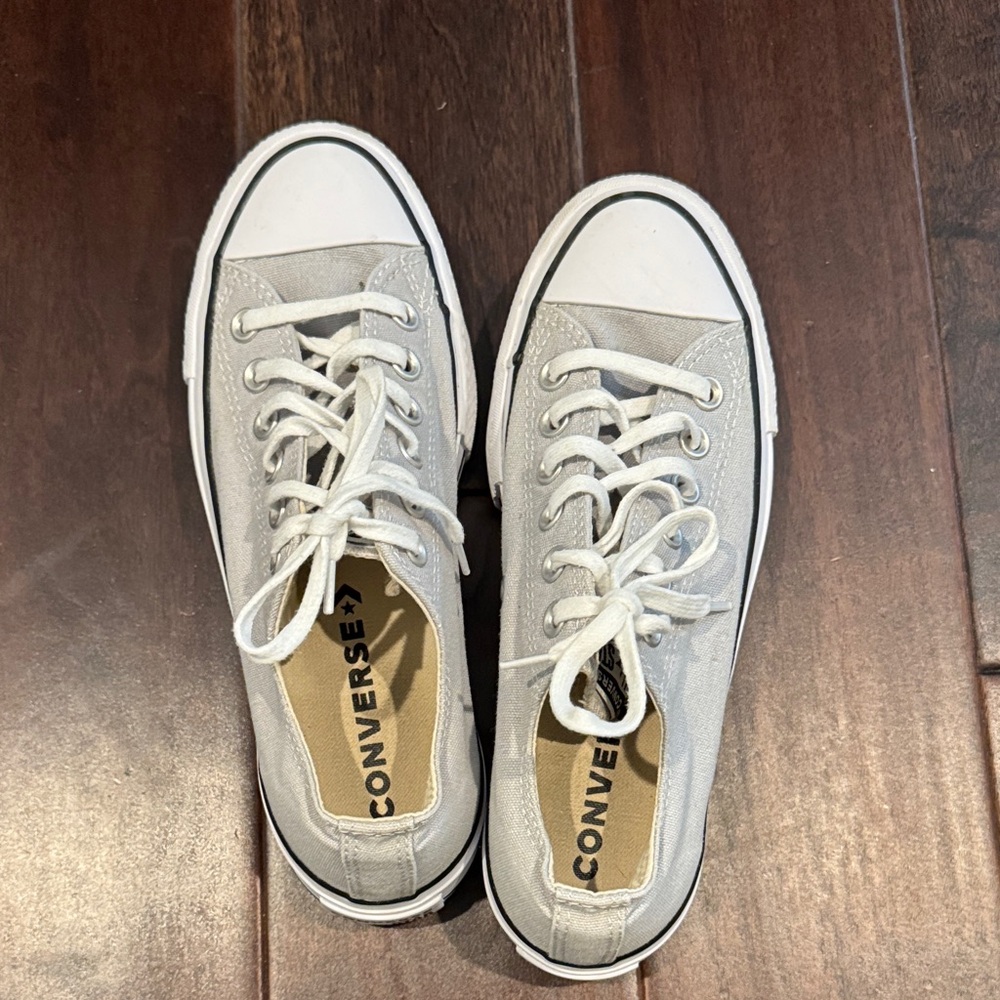 Converse Light Gray Canvas Sneakers - platform